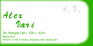 alex vari business card