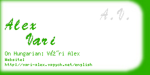 alex vari business card